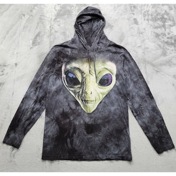 The Mountain Other - The Mountain Hoodie Mens M Gray Tie Dye Alien Invasion Roswell, New Mexico Tee